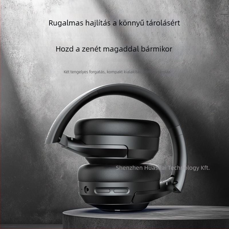 Aktív zajszűrős vezeték nélküli fejhallgatók, Bluetooth 5.4, 8 órás akkumulátor, összecsukható, testreszabható logó