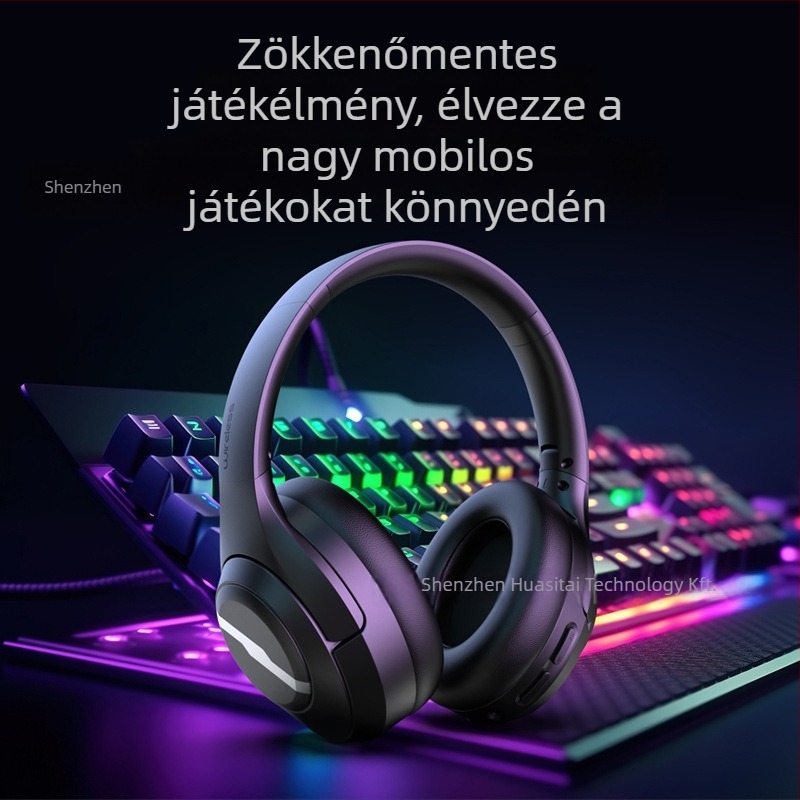 Aktív zajszűrős vezeték nélküli fejhallgatók, Bluetooth 5.4, 8 órás akkumulátor, összecsukható, testreszabható logó