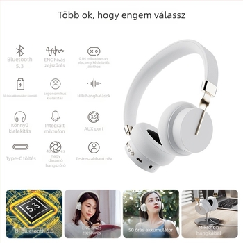 Fingertime P3 játék Bluetooth fejhallgató, Bluetooth 5.1, 10 m hatótáv, több mint 8 óra akkumulátor-élettartam, sztereó, fejre helyezhető mikrofonnal