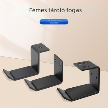 Asztali fejhallgató állvány, fémből, HH-009, fúrás nélküli, univerzális kompatibilitás
