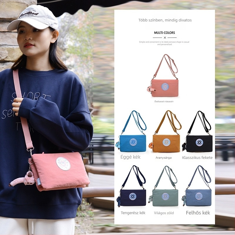 Muniu nejlon crossbody táska — vízszintes négyszögletes forma, cipzáras nyitás, rejtett zseb cipzárral