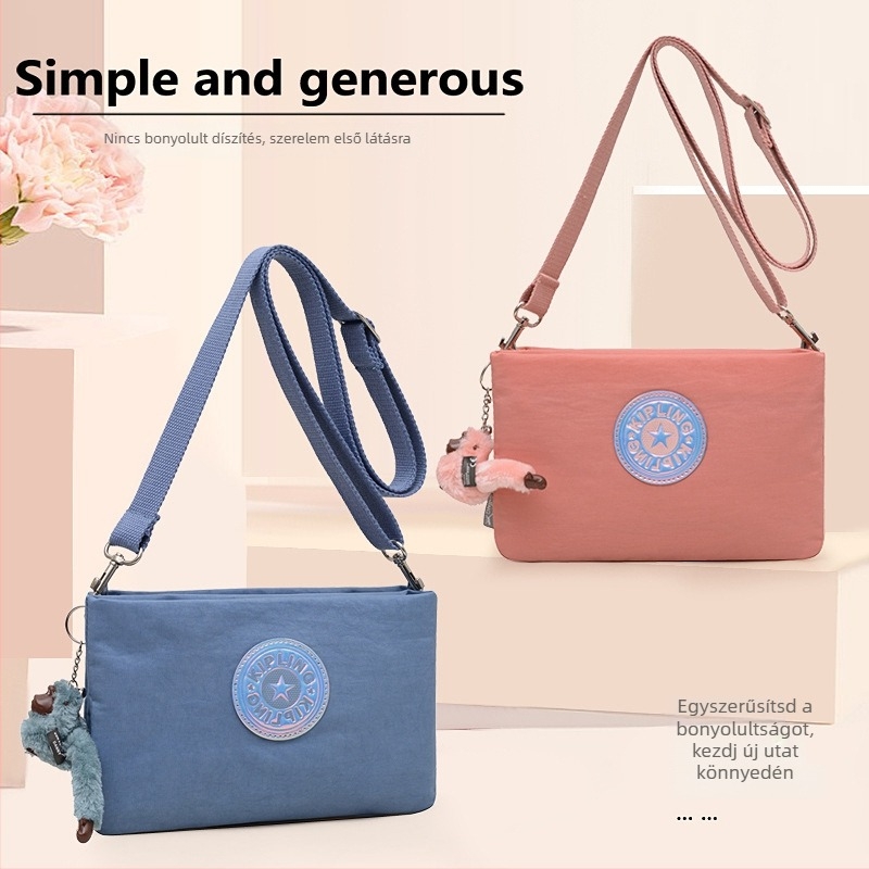 Muniu nejlon crossbody táska — vízszintes négyszögletes forma, cipzáras nyitás, rejtett zseb cipzárral