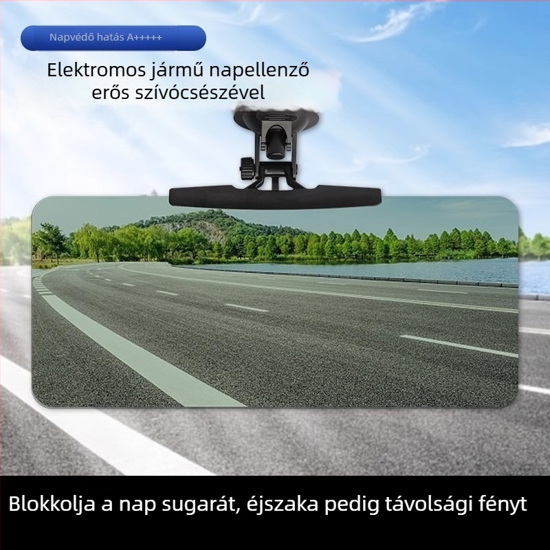 Elektromos háromkerekű napellenző, szívócsészés telepítés, PVC anyag, általános illeszkedés