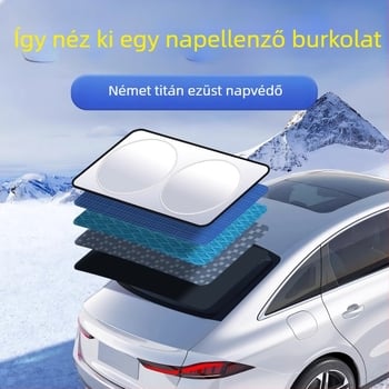 Autó hátsó szélvédő árnyékoló beépített telepítéssel, univerzális illeszkedés, testreszabható és logó nyomtatás elérhető, fémötvözet konstrukció