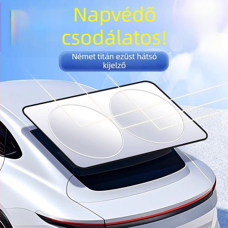 Autó hátsó szélvédő árnyékoló beépített telepítéssel, univerzális illeszkedés, testreszabható és logó nyomtatás elérhető, fémötvözet konstrukció