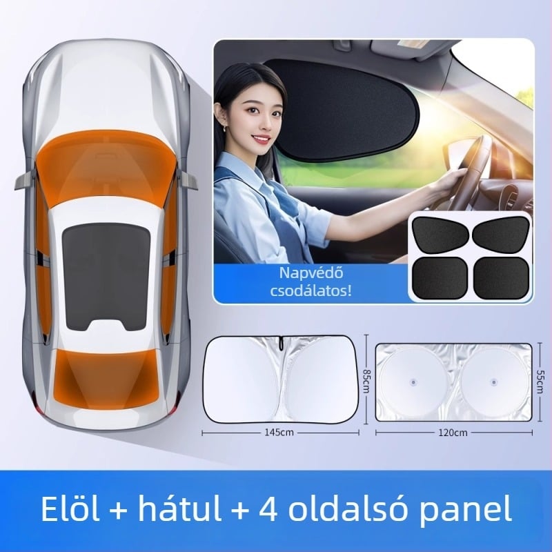 Autó hátsó szélvédő árnyékoló beépített telepítéssel, univerzális illeszkedés, testreszabható és logó nyomtatás elérhető, fémötvözet konstrukció