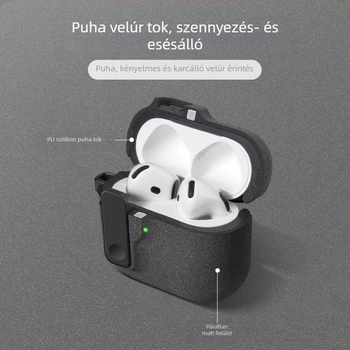 AirPods TPU védőtok – Multifunkcionális, Hordozható, Univerzális; injekciós öntés, Kompatibilis Apple és Huawei
