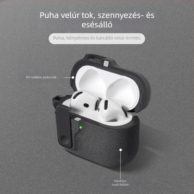 AirPods TPU védőtok – Multifunkcionális, Hordozható, Univerzális; injekciós öntés, Kompatibilis Apple és Huawei