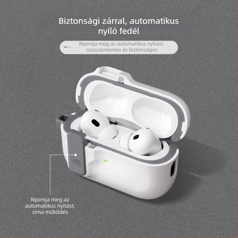 AirPods TPU védőtok – Multifunkcionális, Hordozható, Univerzális; injekciós öntés, Kompatibilis Apple és Huawei