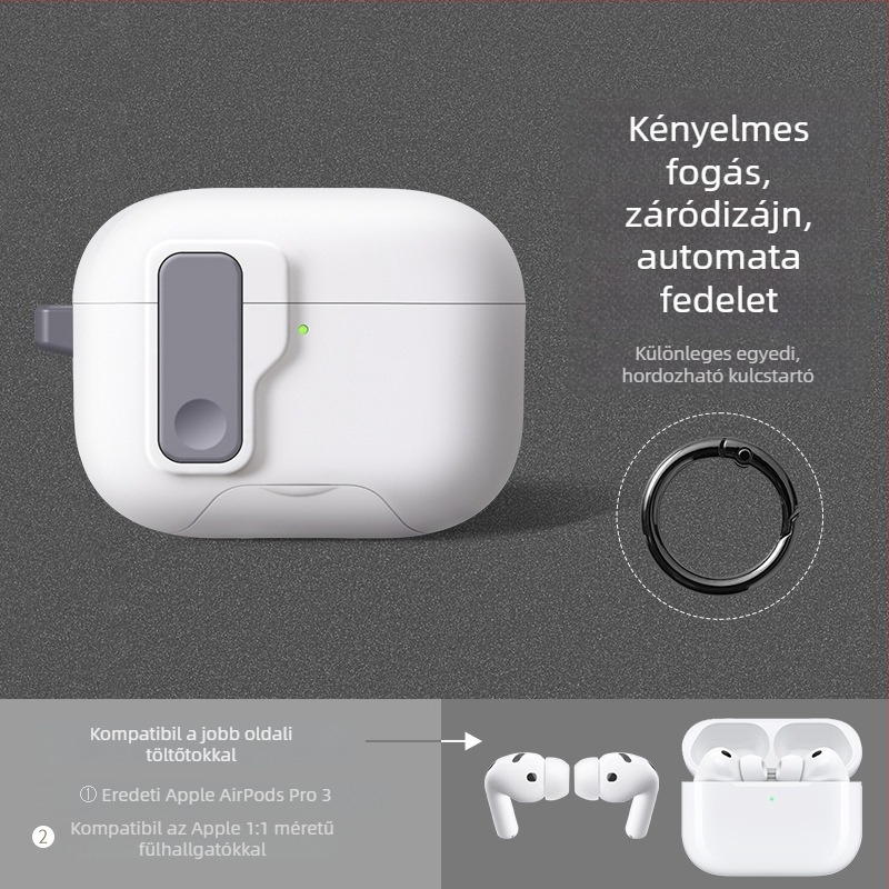 AirPods TPU védőtok – Multifunkcionális, Hordozható, Univerzális; injekciós öntés, Kompatibilis Apple és Huawei