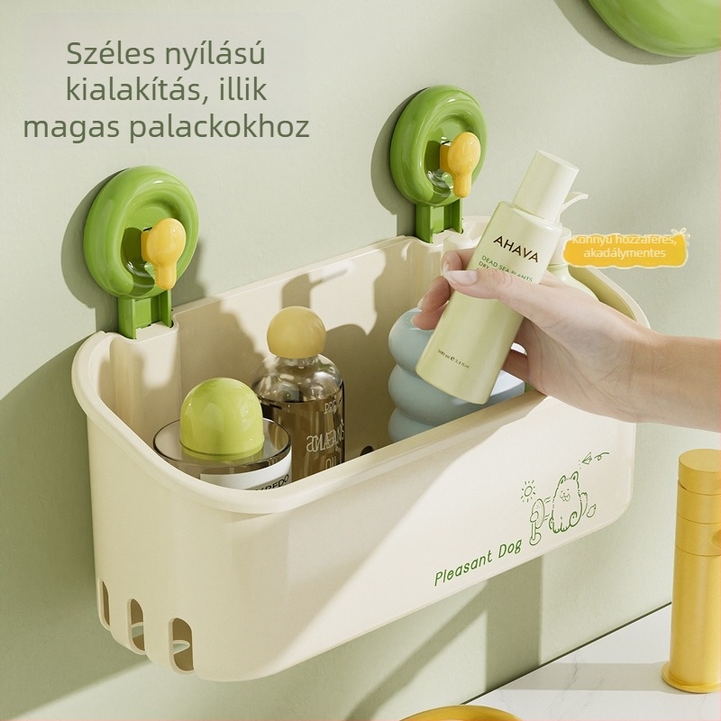 Dopamine tároló kosár vákuum szívóval, fürdőszobai felhasználásra, ABS+PP