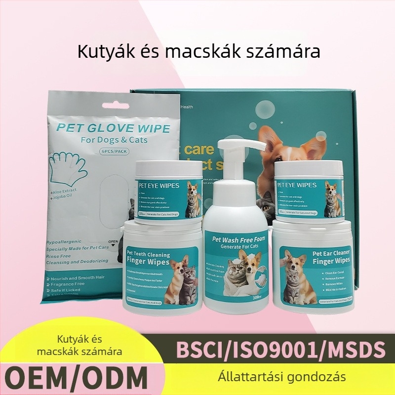 Kutyák szőrzet ápolására szánt egyszer használatos kesztyű – spunlace nemszőtt anyag, 12 db, semleges csomagolás