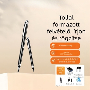 AI felvételi toll beszédszöveg-fordítással, egyirányú mikrofon, memória kártya bővítés nem támogatott, videófelvétel nem támogatott