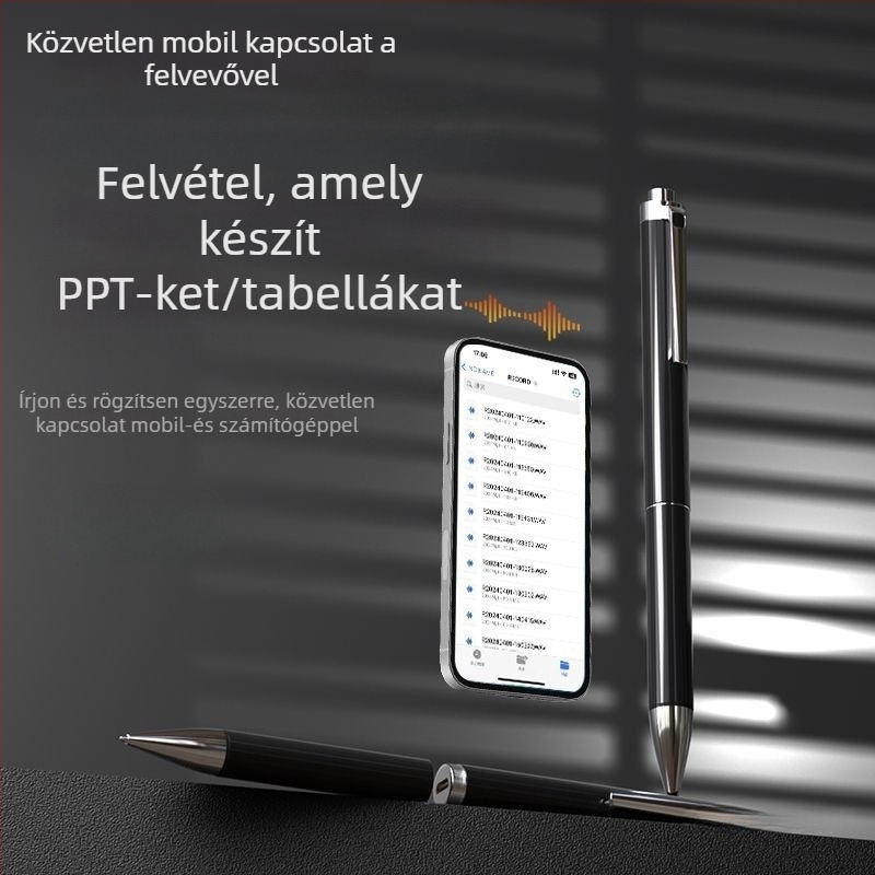 AI felvételi toll beszédszöveg-fordítással, egyirányú mikrofon, memória kártya bővítés nem támogatott, videófelvétel nem támogatott