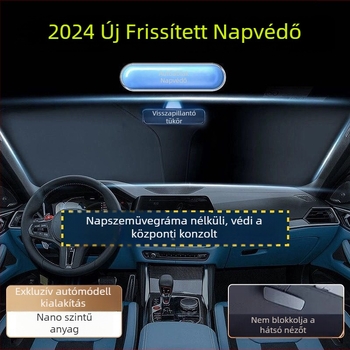 Jasdy Univerzális autós napvédő az első szélvédőhöz, alumíniumfólia, kockás minta, egyszerű stílus, beépített kártyás telepítés