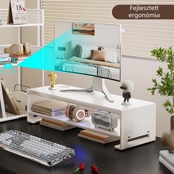 Monitor-emelő és asztali tároló állvány - szénacél, Qin qi, univerzális kompatibilitás, modell 2165992619792337152, stílus: asztali