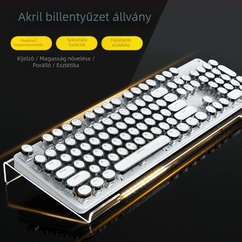 Asztali billentyűzet tartó, átlátszó akril tartó, emelt asztali és laptop állvány, egyrétegű kialakítás
