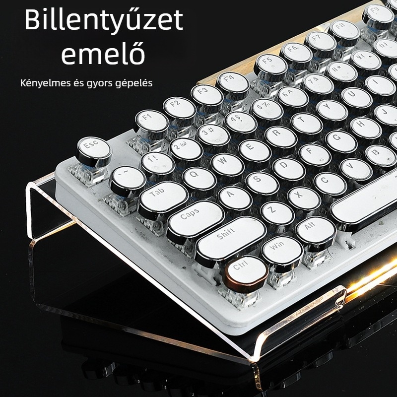 Asztali billentyűzet tartó, átlátszó akril tartó, emelt asztali és laptop állvány, egyrétegű kialakítás
