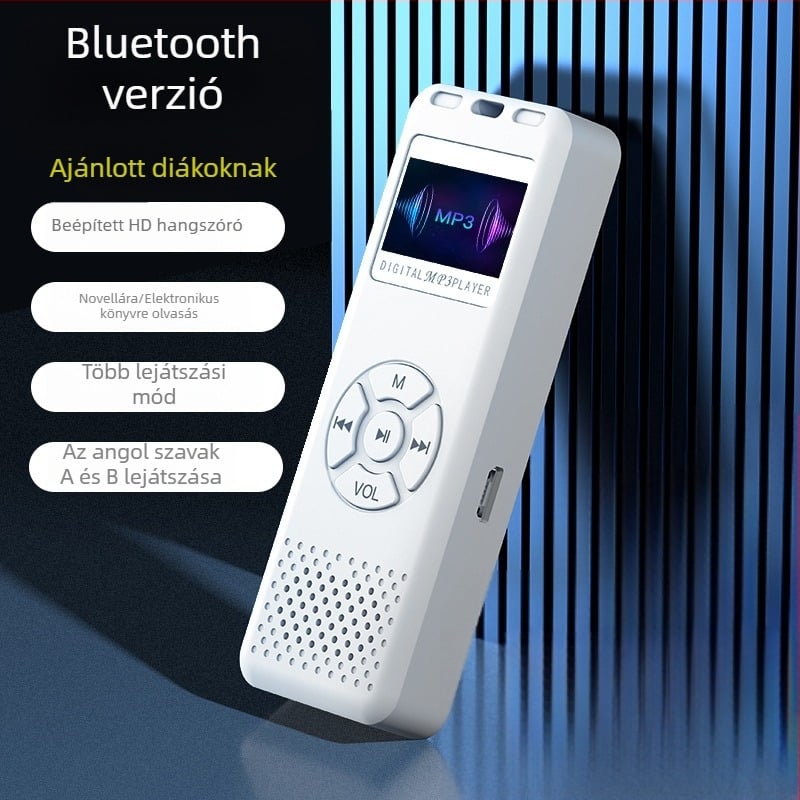 Kijelzővel ellátott MP3/MP4 lejátszó, Bluetooth felvevő, FM rádió, USB flash meghajtó támogatás, TB-09
