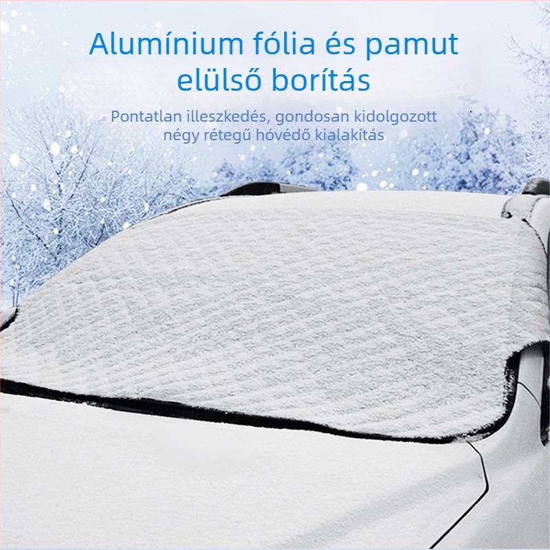 Autó hóvédő pajzs alumíniumfóliából, vastag rajzfilmszerű stílus, beépített telepítés, univerzális illeszkedés