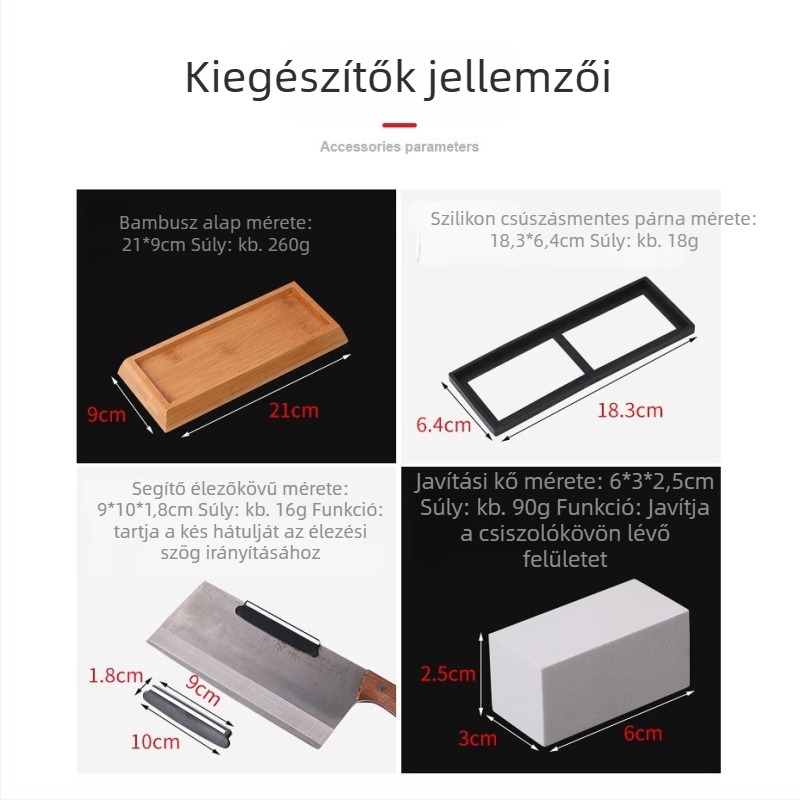 Rozsdamentes acél késélező állvány, állítható köszörűkő alap, csúszásmentes