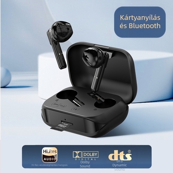 Bluetooth MP3 lejátszó kártya bemenettel, in-ear fejhallgató, saját dizájn, kettős sztereó