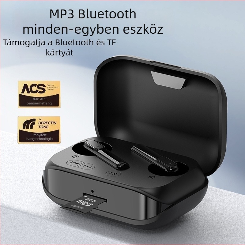 Bluetooth MP3 lejátszó kártya bemenettel, in-ear fejhallgató, saját dizájn, kettős sztereó