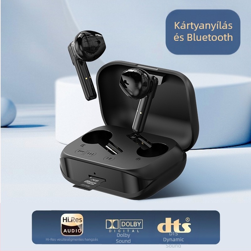 Bluetooth MP3 lejátszó kártya bemenettel, in-ear fejhallgató, saját dizájn, kettős sztereó