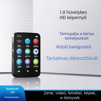 Bluetooth MP3/MP4 hordozható lejátszó diákok számára — zenehallgatás, e-könyvek olvasása, angol hallgatás gyakorlása, hangrögzítés
