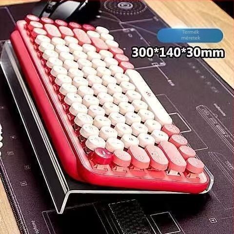 Billentyűzetemelős állvány asztali billentyűzet-tálcával — átlátszó akril