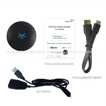 FD-X16 HDMI vezeték nélküli kijelző vevő, Wi‑Fi, RK3036, 128MB RAM, Linux, 1080p