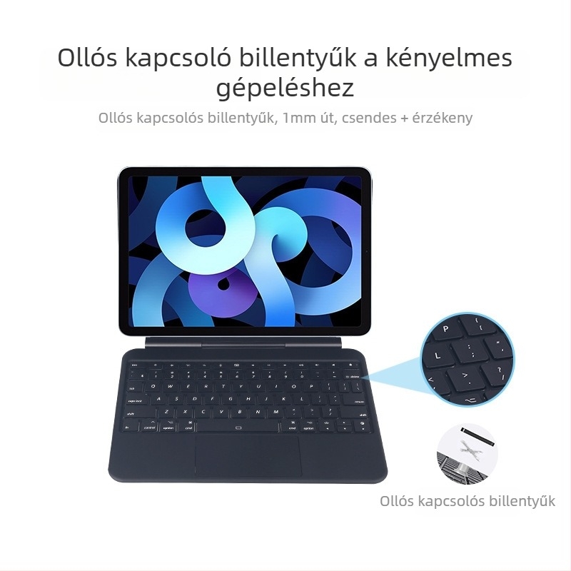 Tabletta mágneses billentyűzet-tartó — Bluetooth vezeték nélküli billentyűzet, Modell M19, Méret 14, Tömeg 0.1, Testreszabható dizájn