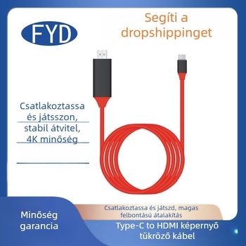 Type-C to HDMI 4K átalakító kábel, rézmag