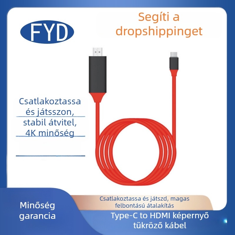 Type-C to HDMI 4K átalakító kábel, rézmag