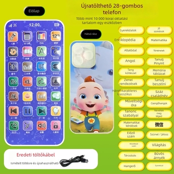 Korai tanulást segítő mesemondó játék, újratölthető interaktív tanulási eszköz 0–3 éveseknek, MP3 lejátszás és érzelmi interakció, műanyag test Microceratops karakterrel