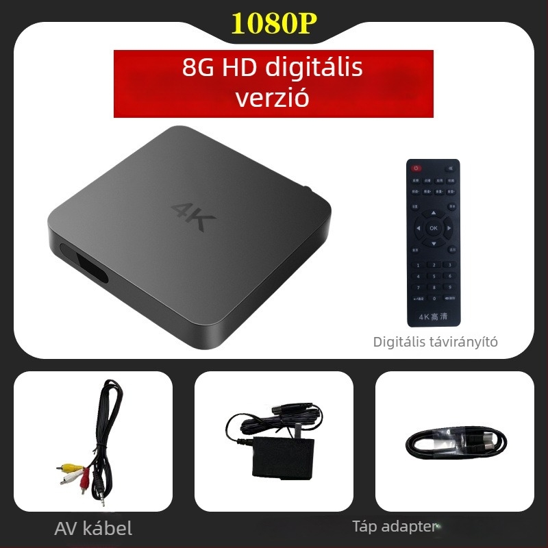Android TV doboz 8GB RAM, 4K kimenet, 5G két sávos Wi-Fi, USB interfész