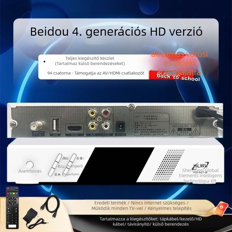 Beidou HD univerzális tévéset-top box negyedik generáció, Wi-Fi, külső antenna, 128 MB memória, 480p