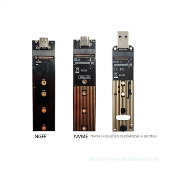 M.2 NGFF NVMe USB 3.0 Type-C adapterkártya (JMS576/JMS583)