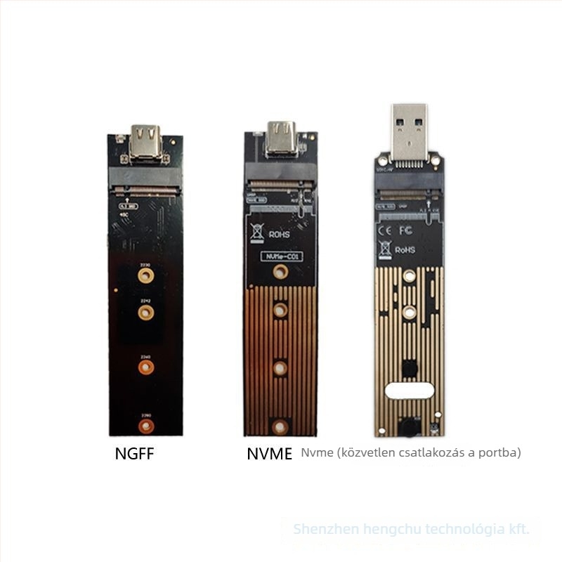 M.2 NGFF NVMe USB 3.0 Type-C adapterkártya (JMS576/JMS583)