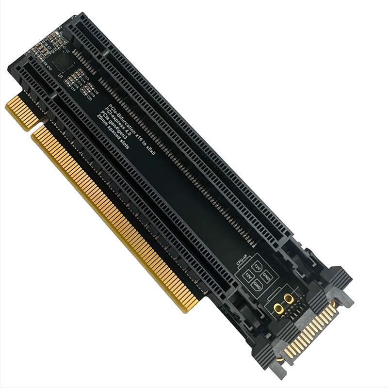 PCIe 4.0 x16 2 x x8 osztó kártya Clock Split IC Gen3/Gen4