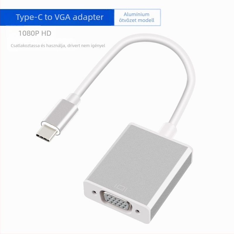 Type-C HDMI adapter USB 3.1, alumínium ház, HDMI interfész, réz mag, chip 1
