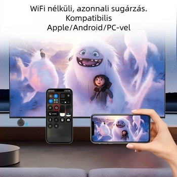 Vezeték nélküli projektor okostelefonokra, 5G, 4K HDMI kimenet, USB csatlakozás, modell W42-F