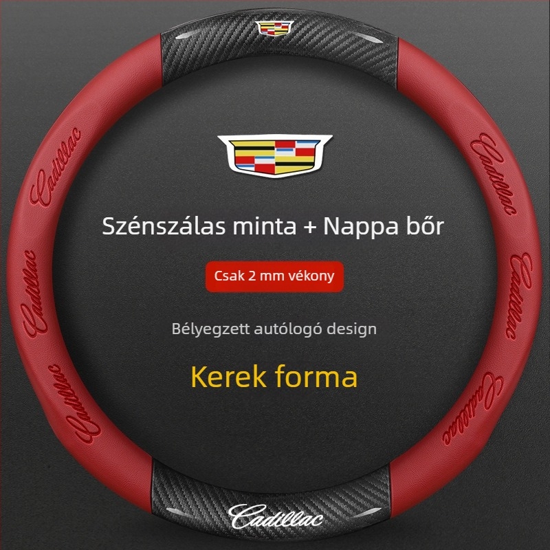 Sportos kormányvédő huzat velúrból Cadillac CT5, CT4, XT5, XT4 és XTS – univerzális illeszkedés, 38 cm átmérő, nyomtatott mintázat, testreszabás elérhető
