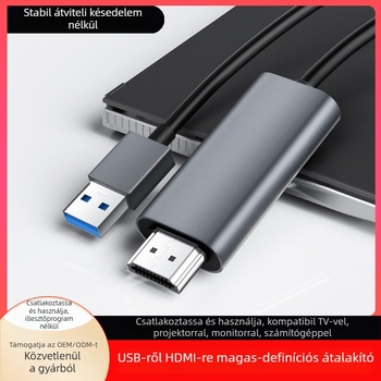 USB 3.0‑t HDMI‑hez adapter kábel, HDMI interfész, 1,8 m hosszú, rézmag, modell ZK-WC-90, márka ZKSX