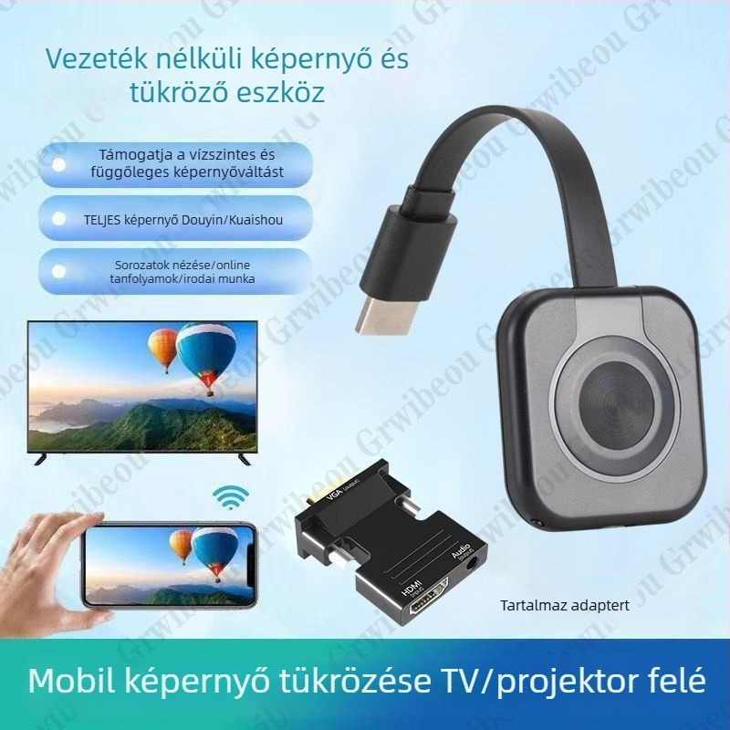 Képernyő-tükröző vevő okostelefonokhoz — HDMI kimenet, 480p, 128MB memória
