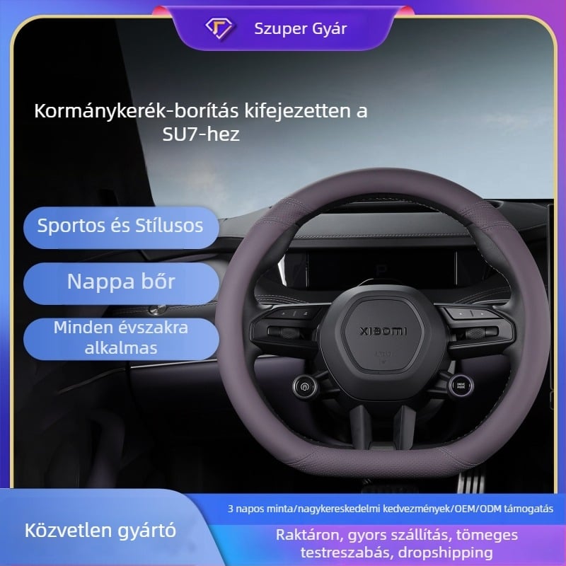 Xiaomi Su7Yu7 autó kormányvédő – ultra vékony, csúszásmentes, izzadságszívó védőhuzat, 38 cm átmérő