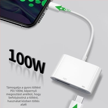 Type-C–HDMI adapter kábel – 4K támogatás, HDMI interfész, 5 Gbps átviteli sebesség, hossz 0,1 m