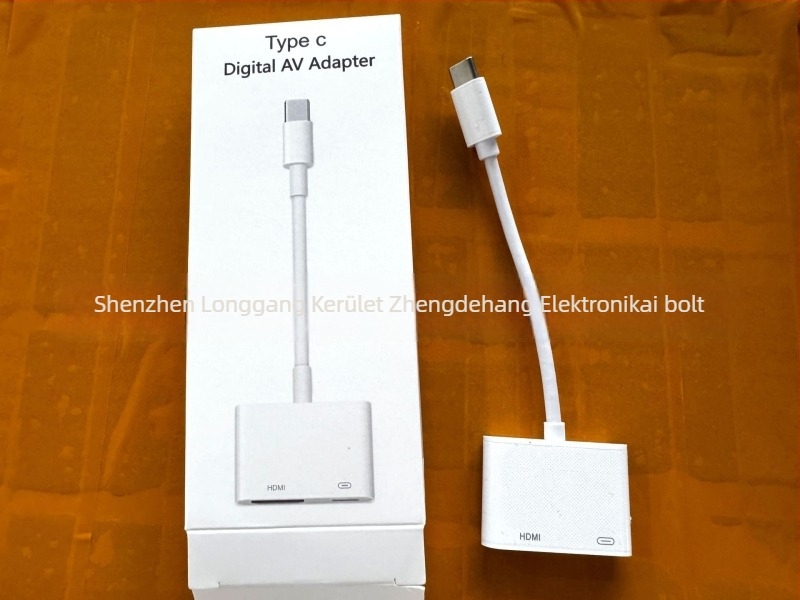 Type-C–HDMI adapter kábel – 4K támogatás, HDMI interfész, 5 Gbps átviteli sebesség, hossz 0,1 m