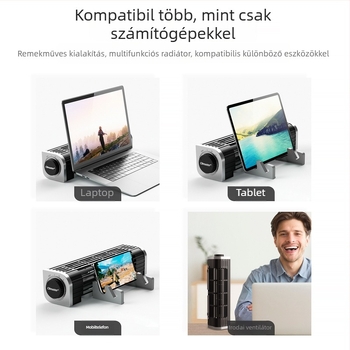 CF-1691 notebookhűtő, alumínium, ventilátoros hűtés, kompatibil notebookokkal/ultrabookokkal/PlayBook, súly 0,6 kg