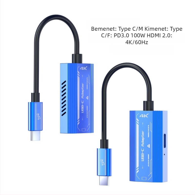 Type-C to HDMI AR szemüveg adapter kábel Vision Glass Thunderbird XREALAia2, VL171 chip, HDMI interfész, 4K/60Hz, hossz 220×23.7×12.2 mm